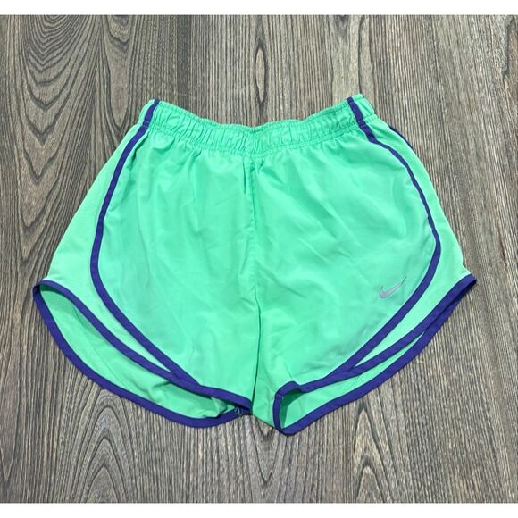 Nike Pants - Nike Dri-Fit Womens Running Shorts Rubber Waistband Swoosh Logo Green Size M